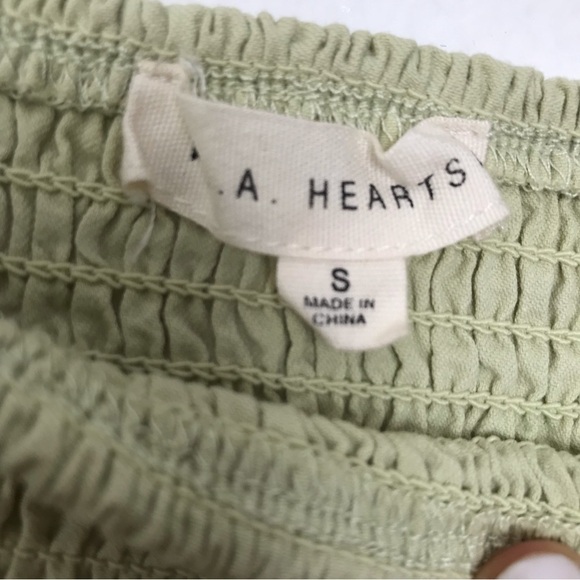 PACSUN LA HEARTS Smocked Babydoll Peplum Ruffle Blouse Crop Top S - Picture 6 of 9